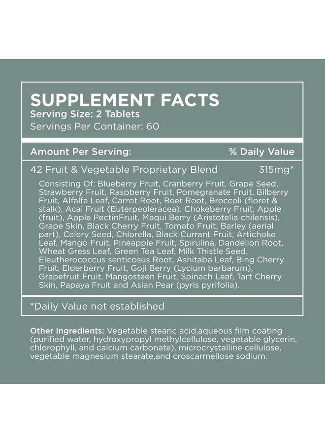 Pure for Men Multivitamin Supplement | Energy, Mood Support, Strong Bones, Antioxidants, Minerals | Vitamins A, B, C, D, Magnesium, Calcium | 42 Fruit & Vegetable Proprietary Blend | 120 Vegan Tablets - Image 4