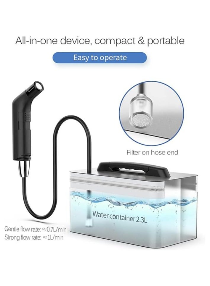 Portable Travel Bidet Electric Rechargeable Handheld Personal Bidet Sprayer for Hygiene Cleaning for Toilet with 2.3 liters Water container (Black) - Image 3