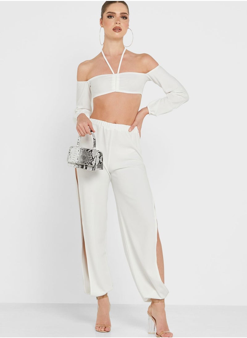 LASULA - Halter Neck Balloon Sleeves Top - Image 1