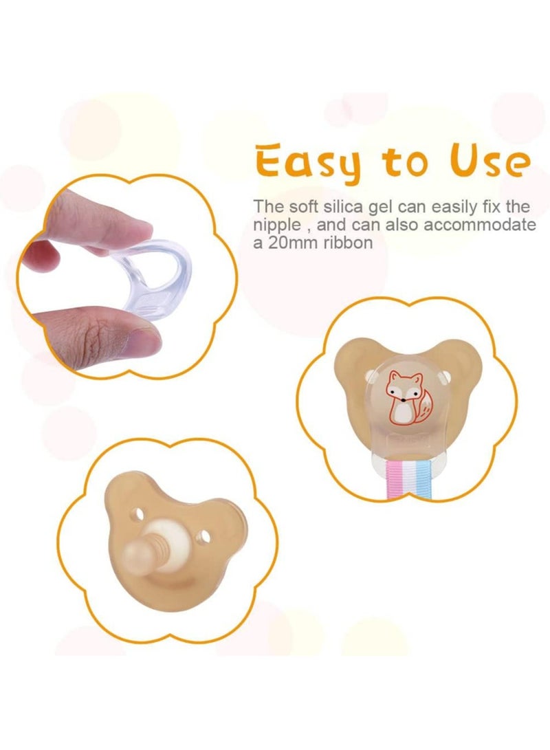CMGTYYD 12 Pcs Silicone Baby Dummy Adapter, Baby Dummy Pacifier Holder Clip Adapter, Baby Pacifier Ring Holder Clip Adapter for Baby Boys Girls-Transparent  - Image 3