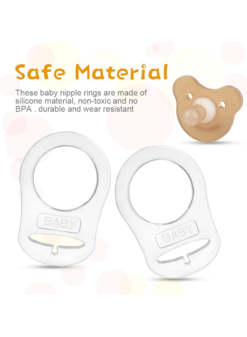 CMGTYYD 12 Pcs Silicone Baby Dummy Adapter, Baby Dummy Pacifier Holder Clip Adapter, Baby Pacifier Ring Holder Clip Adapter for Baby Boys Girls-Transparent  - Image 4