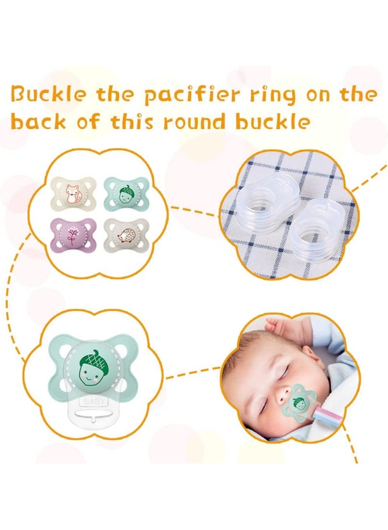 CMGTYYD 12 Pcs Silicone Baby Dummy Adapter, Baby Dummy Pacifier Holder Clip Adapter, Baby Pacifier Ring Holder Clip Adapter for Baby Boys Girls-Transparent  - Image 5