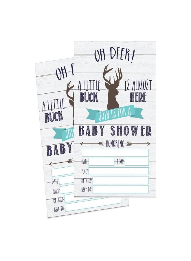 Hadley Designs Baby Shower Invitations For Boy -50 Baby Shower Invites for Boy, Oh Deer Babyshower Invitations, A Little Buck is Almost Here - Image 2