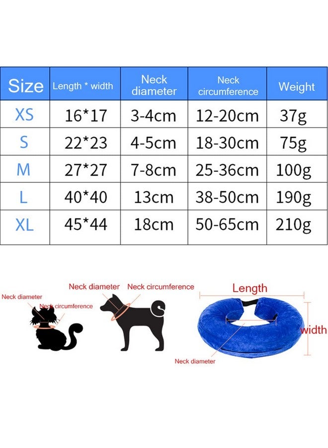 Qpets® Inflatable E Collar with Soft Cotton Cover & Velcro Strap & Adjustable Size, After Surgery Anti-Licking Cone for Cat & Dog (L, 38-50cm) - Image 4