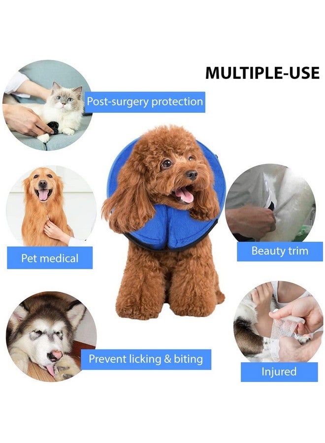 Qpets® Inflatable E Collar with Soft Cotton Cover & Velcro Strap & Adjustable Size, After Surgery Anti-Licking Cone for Cat & Dog (L, 38-50cm) - Image 5