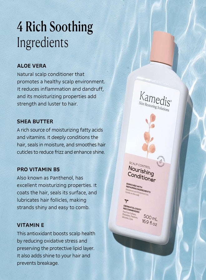 KAMEDIS Hair Conditioner Botanicals-Based. Moisturizer for Dry Damaged Hair & Sensitive Scalp. For Anti Dandruff & Seborrheic Dermatitis Scalp Treatment. Fragnance Free. 16.9 Fl Oz. - Image 4