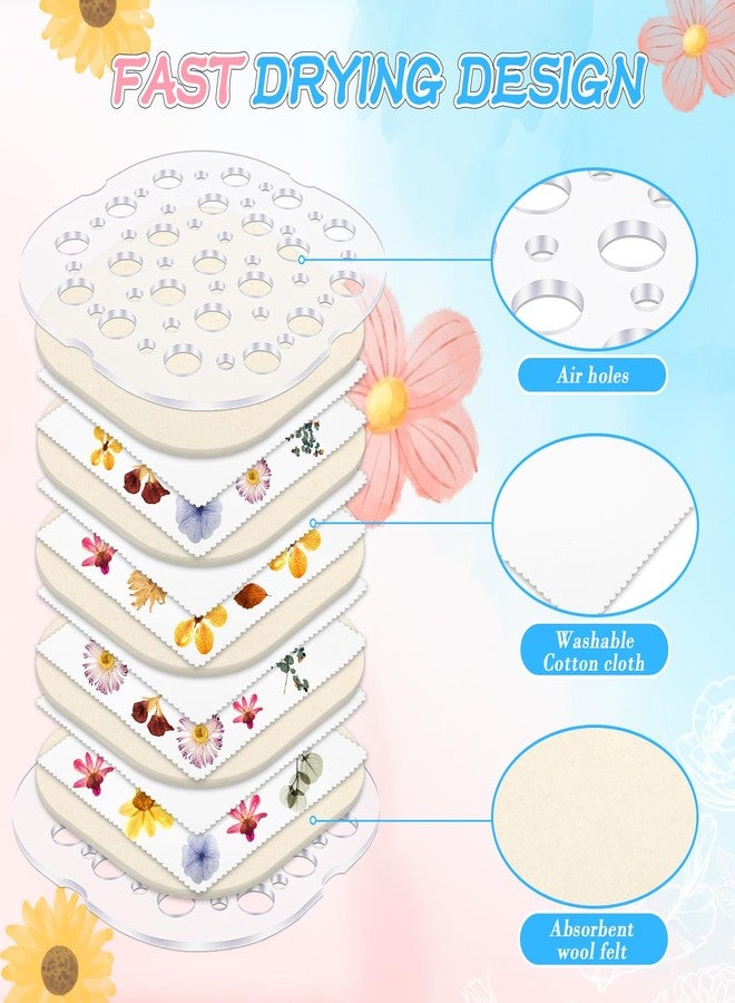 Windspeed Microwave Flower Press, 4 Layers Flower Pressing Kit for Adults Plant and Flower Press Kit for Kids DIY Arts, Resin Crafts, Scrapbooking, Nail Craft(7.9×7.9 in) - Image 3