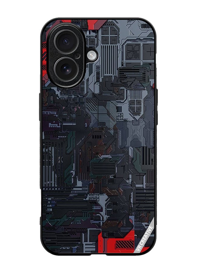 غطاء حماية لجهاز آبل آيفون 17 بتصميم تقني متعدد الألوان