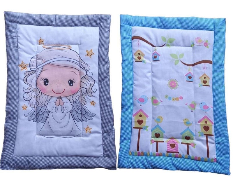 Vivatra Combo Newborn Baby Pom Pom Cotton Baby Bed Godari Cradle Bed Crib Sheet Changing Mat Baby Godadi Godari Bedding Set Mattress_Pack of 2 Piece_20 30 Inch Babygirl House