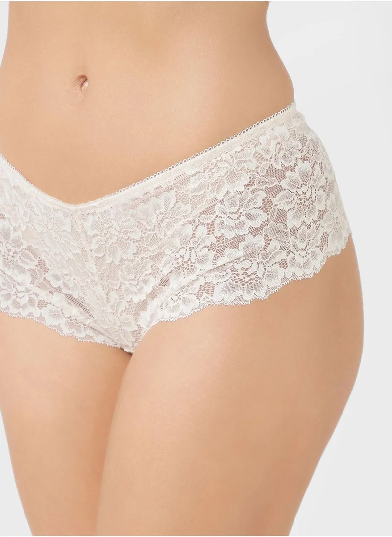 Isla & Evie High Leg Lace Detail Brief