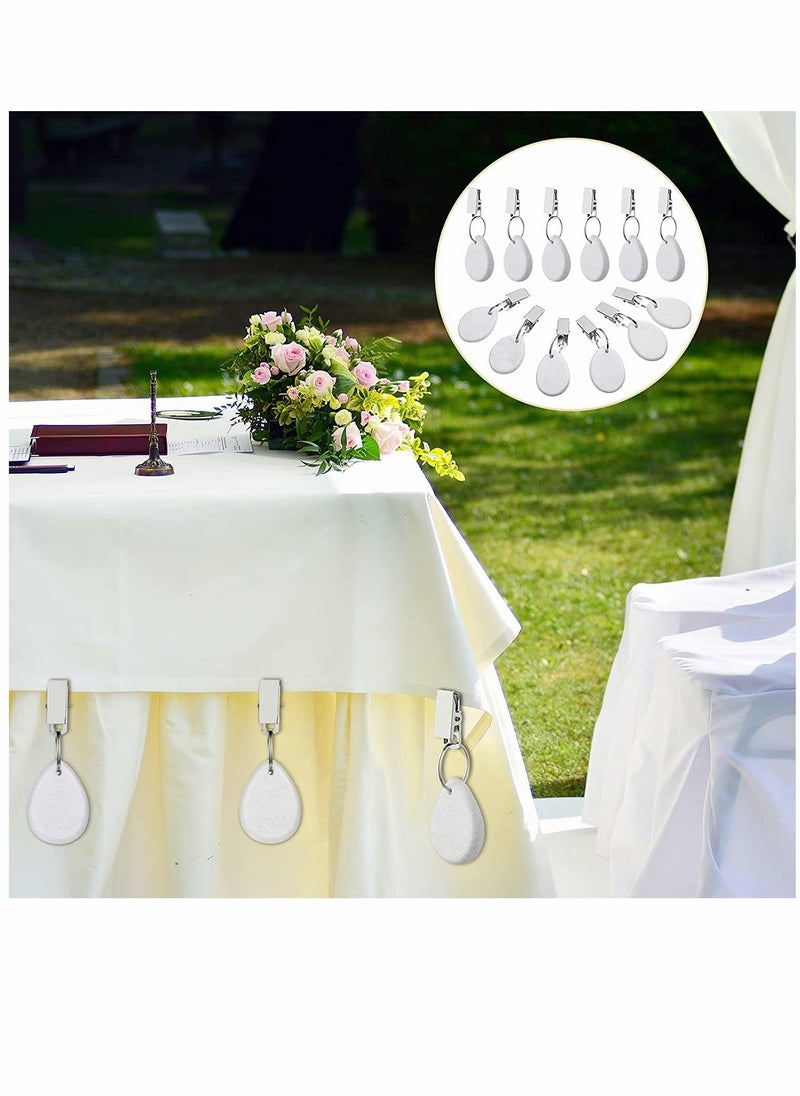 Tablecloth Weights, Tablecloth Pendant, Teardrop Shape, Table Cover Weights Stone, Table Weights Hangers, with Metal Clip, for Tablecloth Decoration Family Dinner Outdoor Picnic, 12 Pieces (White) - pzsku/ZE2957975CBB46DD831A2Z/45/_/1663674431/11d90d9c-9b15-4f4d-81ea-f35d19a14452