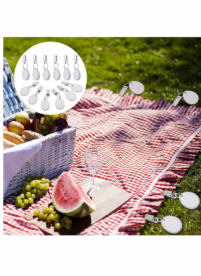 Tablecloth Weights, Tablecloth Pendant, Teardrop Shape, Table Cover Weights Stone, Table Weights Hangers, with Metal Clip, for Tablecloth Decoration Family Dinner Outdoor Picnic, 12 Pieces (White) - pzsku/ZE2957975CBB46DD831A2Z/45/_/1663674431/5fbfe2a3-b77e-41d9-a6e3-7942ff7de05f