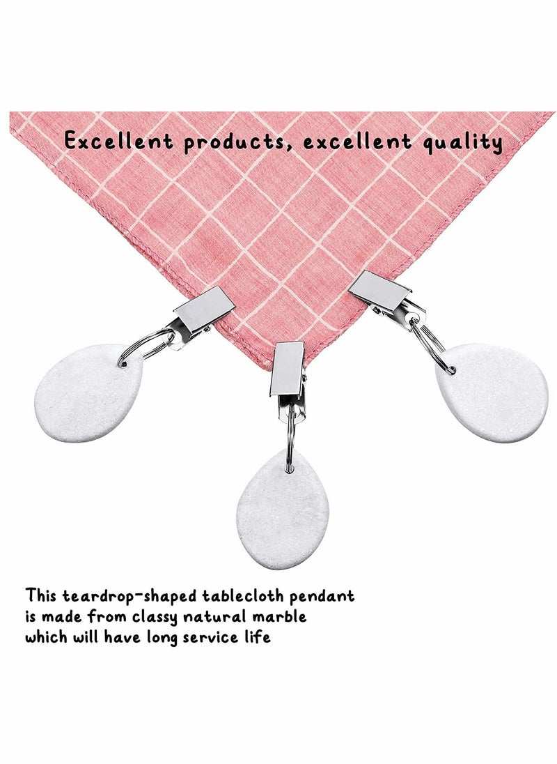 Tablecloth Weights, Tablecloth Pendant, Teardrop Shape, Table Cover Weights Stone, Table Weights Hangers, with Metal Clip, for Tablecloth Decoration Family Dinner Outdoor Picnic, 12 Pieces (White) - pzsku/ZE2957975CBB46DD831A2Z/45/_/1663674431/ca2d247a-dcf5-40f8-8216-81c503efe979