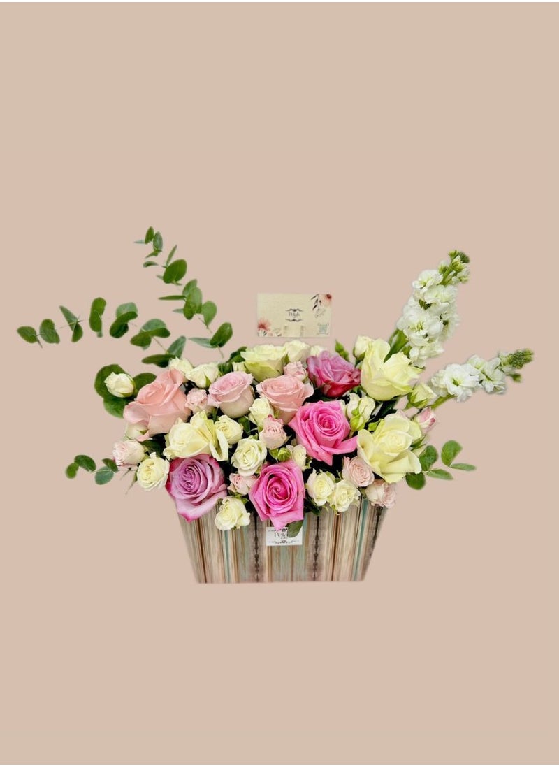 Petals by Aemi Fresh Flower Basket Crimson Bliss 