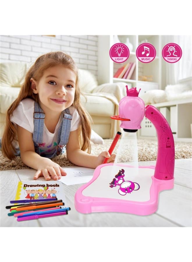 Drawing Projector Small Table for Kids Trace and Draw Projector Toy with Light & Music, Child Smart Projector Sketcher Desk, Kids' Doodle Scribbler Boards for Boy Girl 3-8 Years Gifts Toys - Image 2