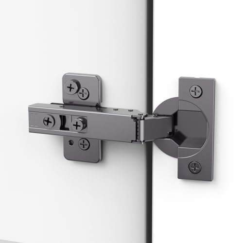 Chibery 30 Pack Frameless Full Overlay Soft Close Concealed Hinges, Black Titanium Plated, Self Closing, 105° Open Angle 3D Adjustment, Stop 85 ＆ 105 Degrees, Clip On, Stainless Steel for Cabinet Door - Image 1