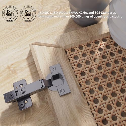 Chibery 30 Pack Frameless Full Overlay Soft Close Concealed Hinges, Black Titanium Plated, Self Closing, 105° Open Angle 3D Adjustment, Stop 85 ＆ 105 Degrees, Clip On, Stainless Steel for Cabinet Door - Image 2
