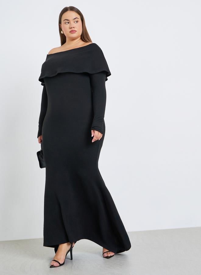 ستايلي فستان طويل بمقاس كبير وأكمام طويلة - Image 1