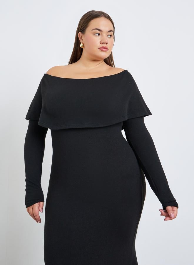 ستايلي فستان طويل بمقاس كبير وأكمام طويلة - Image 2