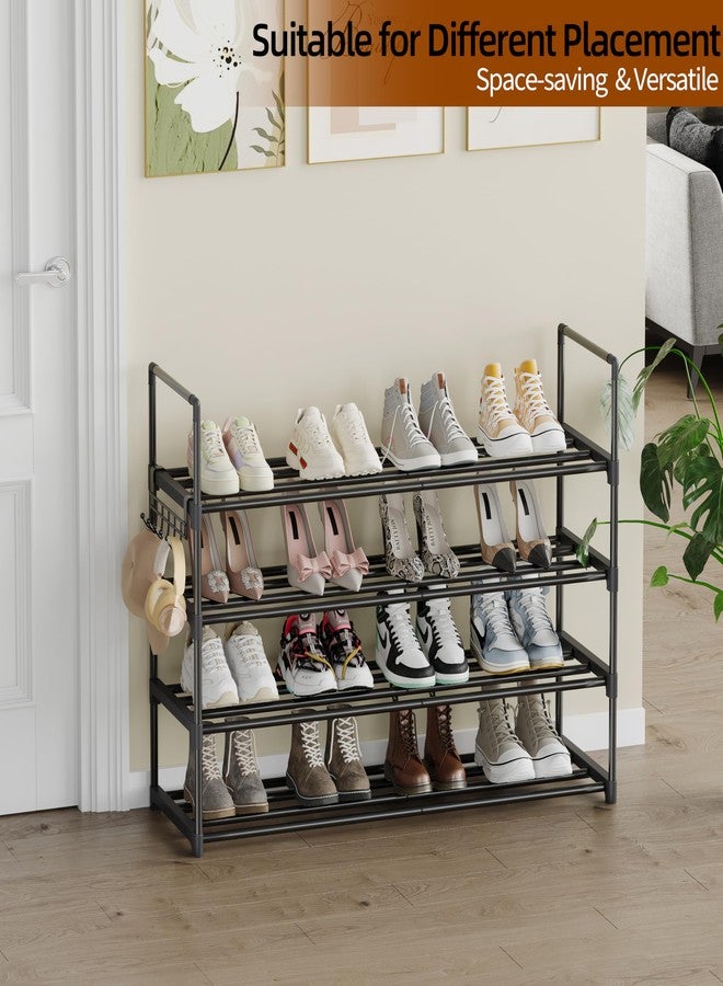 Saincustom Shoe Rack - 4-Tier Shoe Organizer with Adjustable Shelf Height, Sturdy Shoe Storage Shelf, Perfect for Front Door Entrance, Closet & Entryway, Easy to Assemble, DIY Layering Options (M - 4 Tier) - Image 4