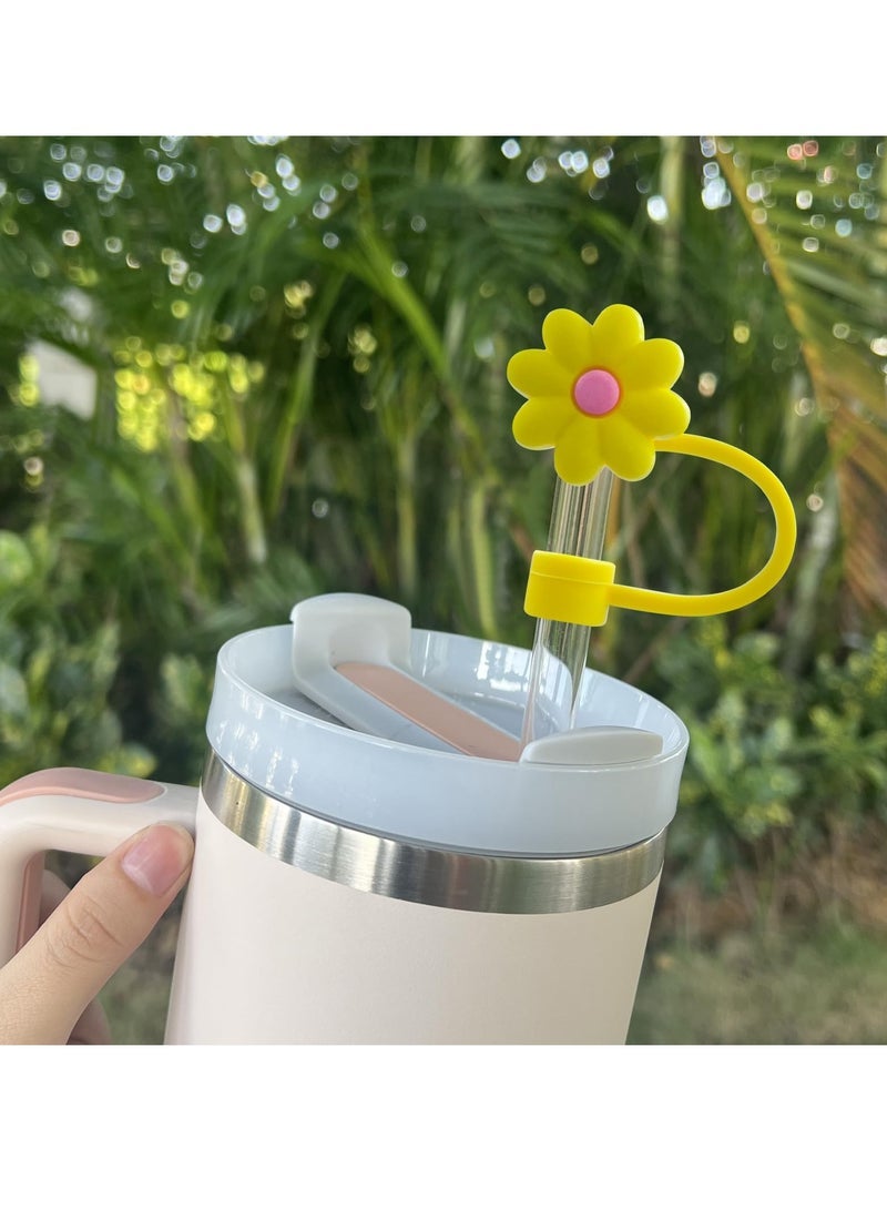 Captaintech 4 Pcs 0.4in/10mm Diameter Silicone Straw Covers Cap Compatible with Stanley 20 30&40 Oz Cup, Straw Toppers for Stanley 40 Oz Tumbler with Handle, Dust-Proof Straw Caps for Water Bottle  - Image 4