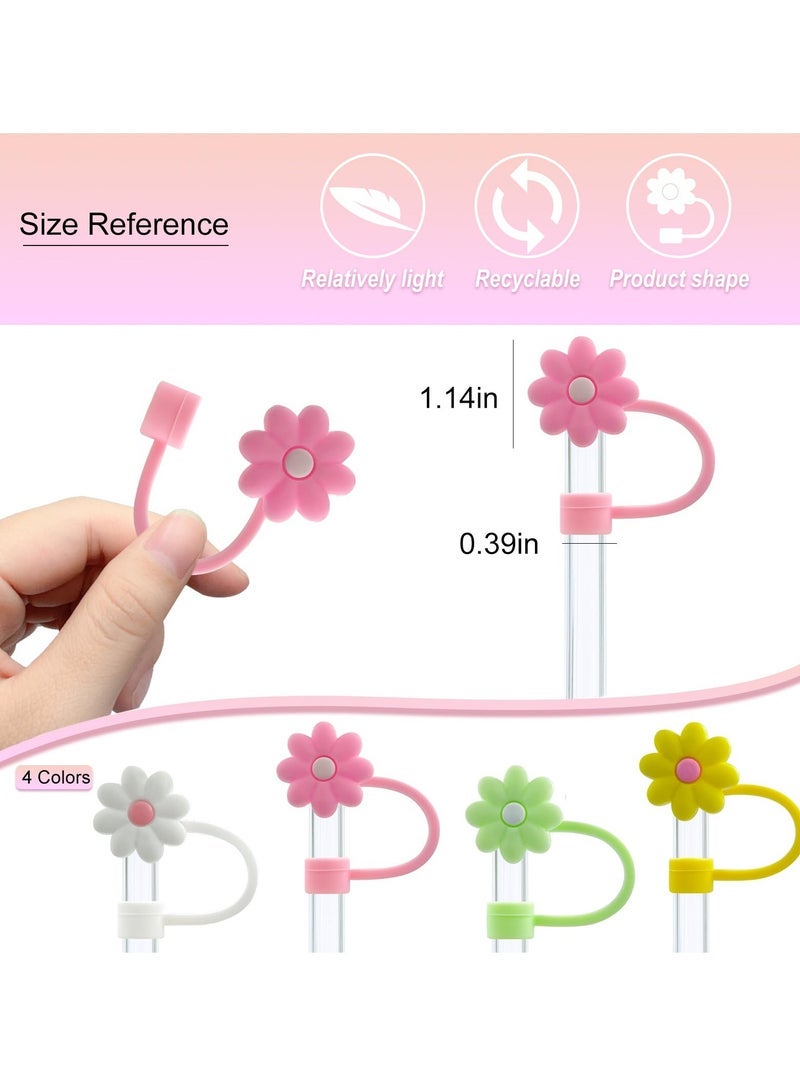 Captaintech 4 Pcs 0.4in/10mm Diameter Silicone Straw Covers Cap Compatible with Stanley 20 30&40 Oz Cup, Straw Toppers for Stanley 40 Oz Tumbler with Handle, Dust-Proof Straw Caps for Water Bottle  - Image 5
