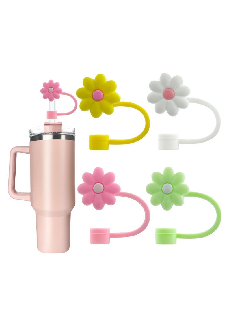 Captaintech 4 Pcs 0.4in/10mm Diameter Silicone Straw Covers Cap Compatible with Stanley 20 30&40 Oz Cup, Straw Toppers for Stanley 40 Oz Tumbler with Handle, Dust-Proof Straw Caps for Water Bottle  - Image 1
