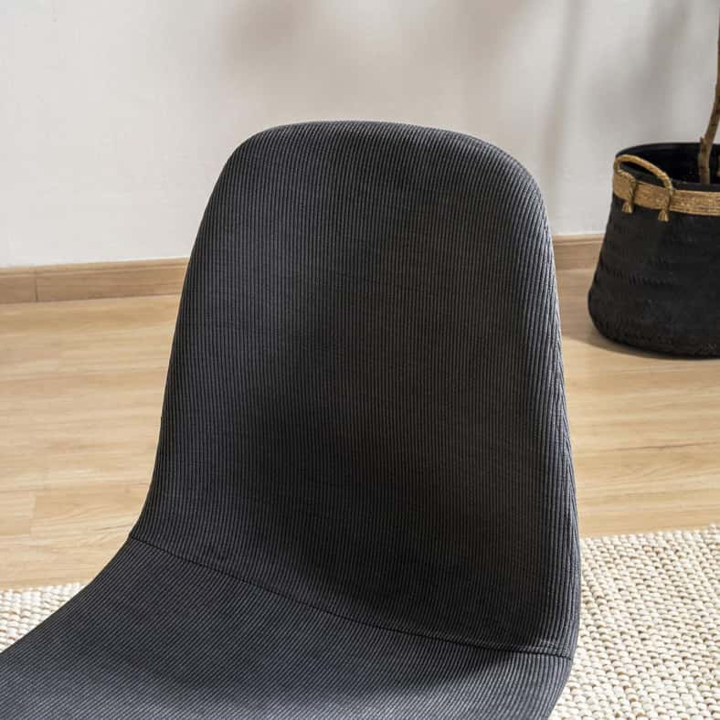 Pan Home كرسي طعام رودس - رمادي داكن وأسود - Image 2