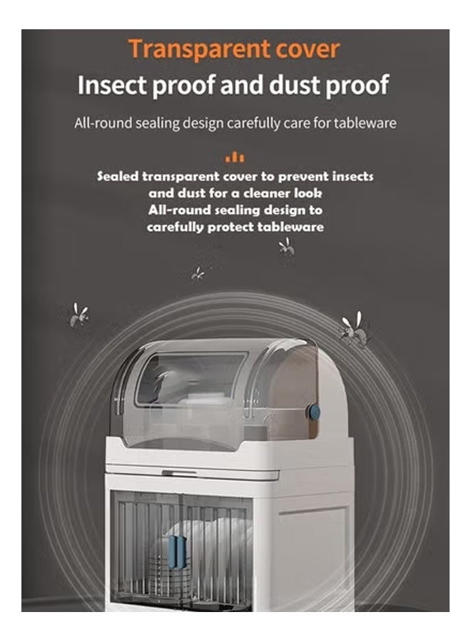 NKX 4 Layer Kitchen Bowl and Plate Storage Box with Cover - Dustproof and Drainable Cutlery Rack for Tableware - Large Capacity, Sealed and Easy to Assemble - Image 3