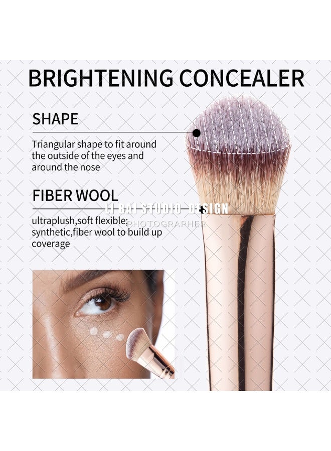 مجموعة فرش مكياج متعددة الوظائف مزدوجة الرأس، لمستحضر الأساس وكونسيلر وأحمر الخدود وهايلايت وفرشاة الحواجب وفرشاة عيون وفرشاة كونسيلر، باللون الوردي، أداة تجميل خالية من القسوة. - Image 2