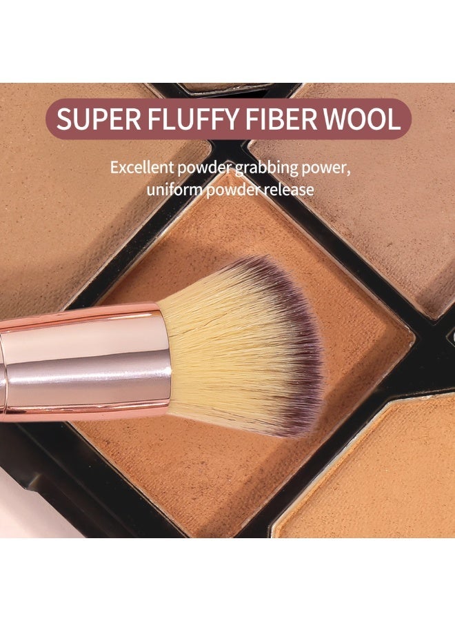 فوجزكسانس مجموعة فرش مكياج متعددة الوظائف مزدوجة الرأس، لمستحضر الأساس وكونسيلر وأحمر الخدود وهايلايت وفرشاة الحواجب وفرشاة عيون وفرشاة كونسيلر، باللون الوردي، أداة تجميل خالية من القسوة. - Image 5