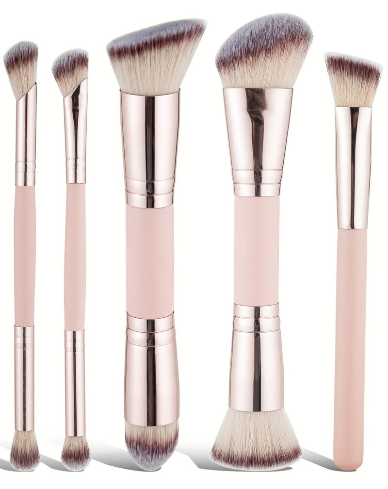 FUJZXANS Double-Sided Makeup Brush Set - 5 brushes - Image 1