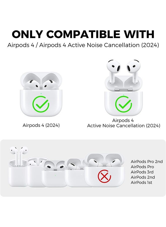 Airpods 4 case with Secure Lock Clip,Game Player Design,Soft Silicone Case for Airpods 4,Protective Cover For Airpods 4 with Cleaner Kit and Keychain - Image 2