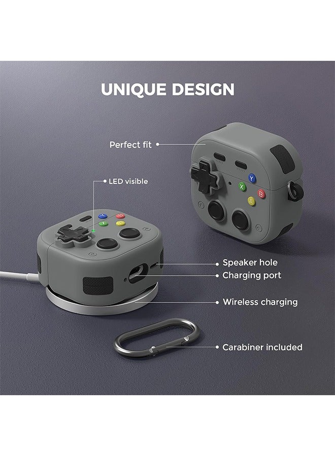 Airpods 4 case with Secure Lock Clip,Game Player Design,Soft Silicone Case for Airpods 4,Protective Cover For Airpods 4 with Cleaner Kit and Keychain - Image 4