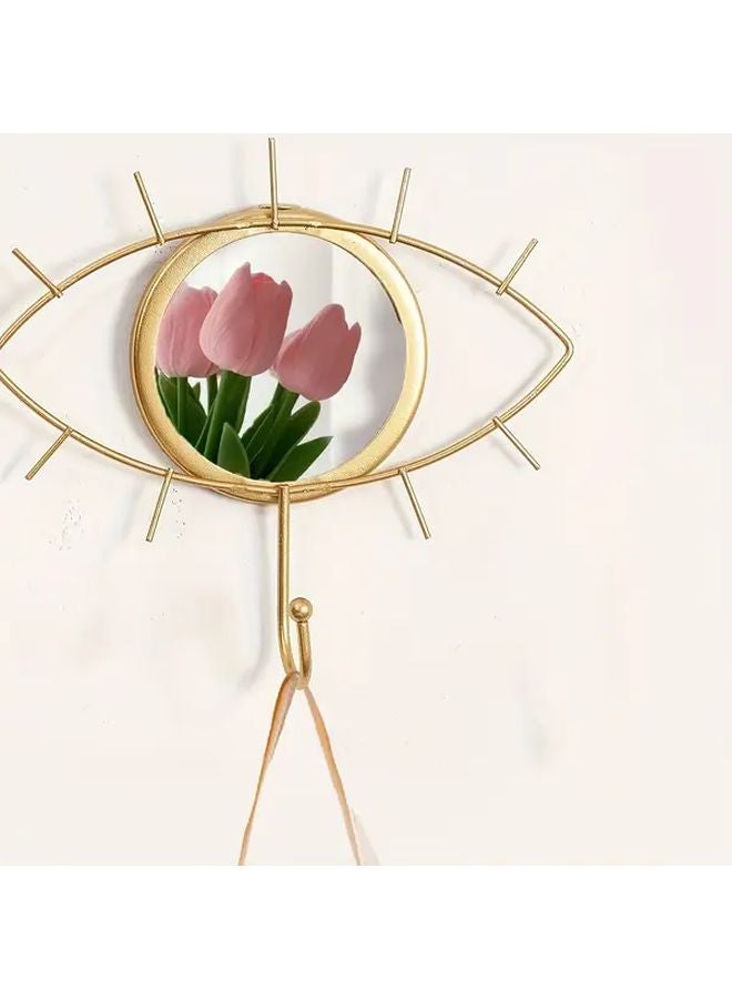 Modern Eye Shaped Hanging Mirror With Hook For Keys And Bags Fiberglass - Image 1