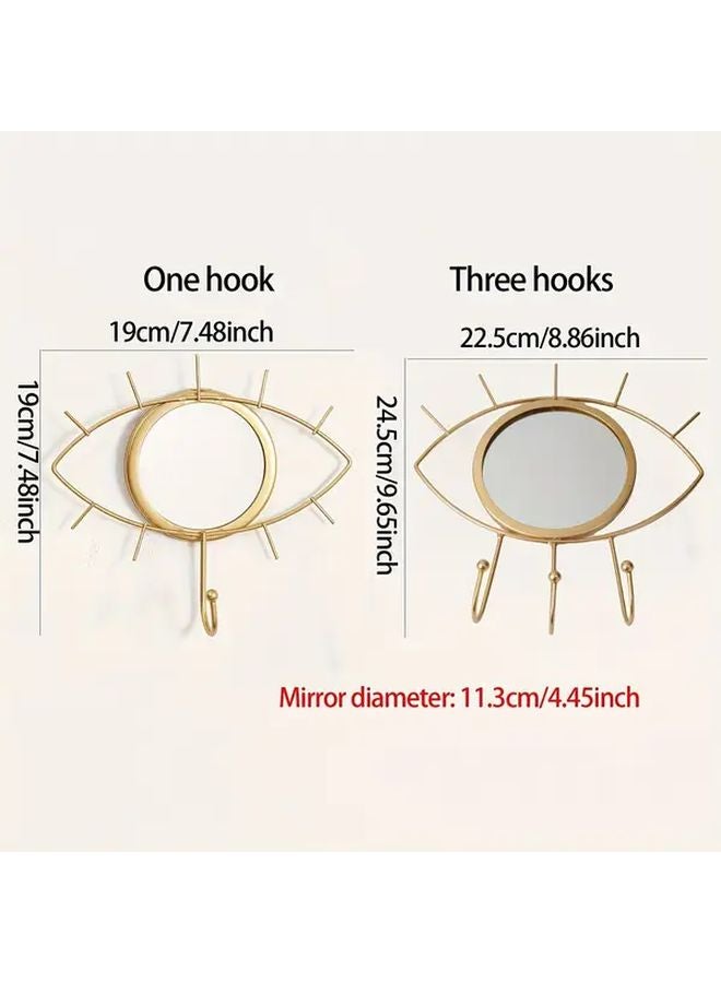 Modern Eye Shaped Hanging Mirror With Hook For Keys And Bags Fiberglass - Image 3