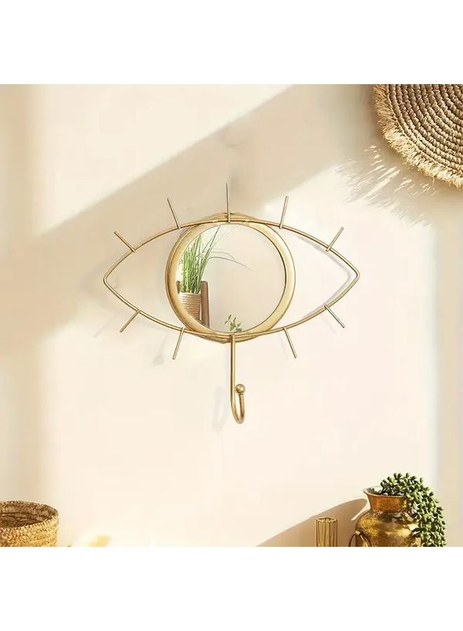 Modern Eye Shaped Hanging Mirror With Hook For Keys And Bags Fiberglass - Image 5