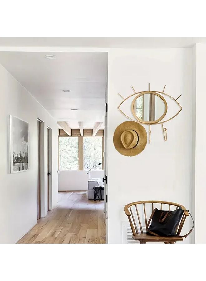 Modern Eye Shaped Hanging Mirror With Hook For Keys And Bags Fiberglass - Image 4