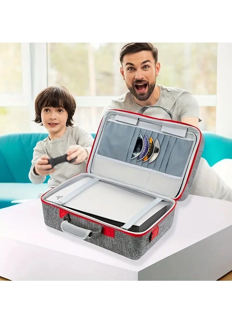 PS5 hard-shell carrying case, travel case compatible with PS5 console controller, protective organiser for Playstation 5 discs digital, headphones, docks and gaming accessories, shockproof and waterproof, a gift for fans and friends