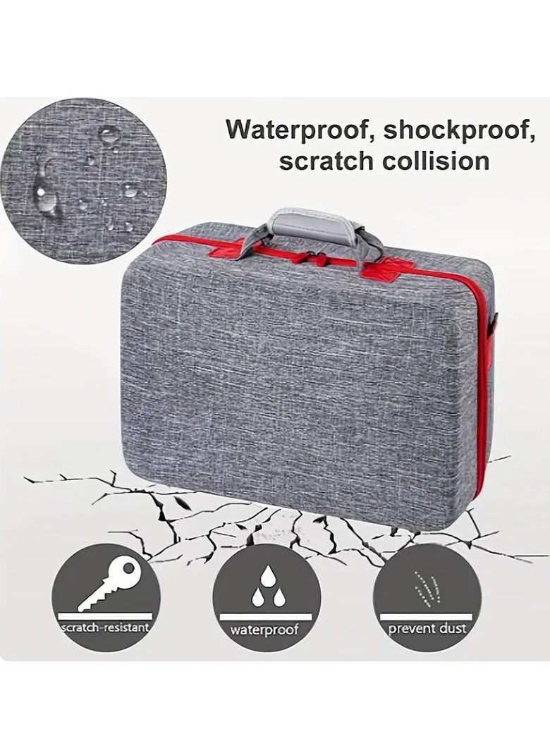 PS5 hard-shell carrying case, travel case compatible with PS5 console controller, protective organiser for Playstation 5 discs digital, headphones, docks and gaming accessories, shockproof and waterproof, a gift for fans and friends