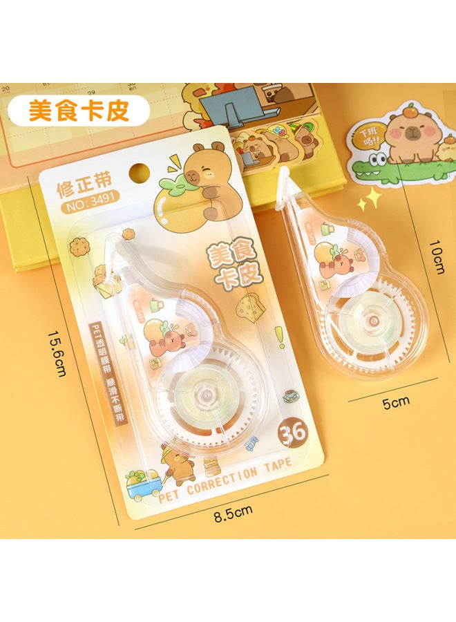 HELPS Creative Cartoon Capybara Correction Tape For Elementary Students, Cute Large Capacity 6m Pet Film Correction Tape - Image 1