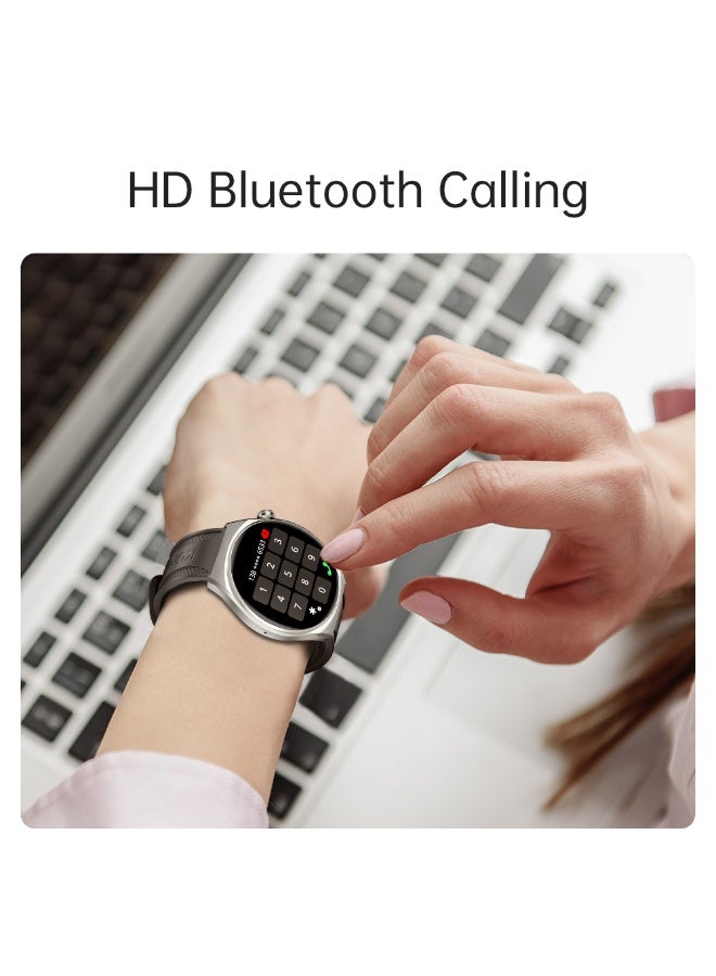 Kumi GW6 Smartwatch 1.43″ AMOLED Display, Bluetooth Calling, AI ChatGPT, 100+ Sports Modes – Silver - Image 3