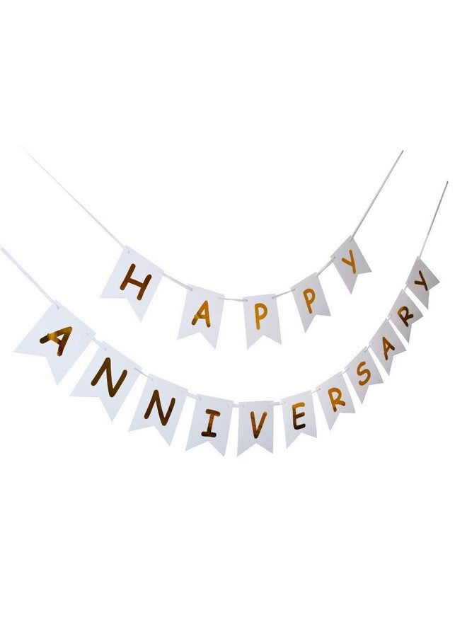 هونج كونج بالونز لافتة عيد ميلاد سعيد من هونج كونج بالونز للأولاد والبنات والحبيب والحبيبة (لافتة ذكرى سنوية سعيدة - بيضاء) - Image 2