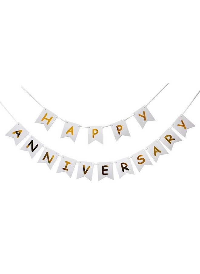 هونج كونج بالونز لافتة عيد ميلاد سعيد من هونج كونج بالونز للأولاد والبنات والحبيب والحبيبة (لافتة ذكرى سنوية سعيدة - بيضاء) - Image 1