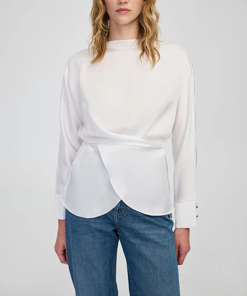 Ipekyol  Satin-Effect Wrap Blouse for Women | Best Price UAE