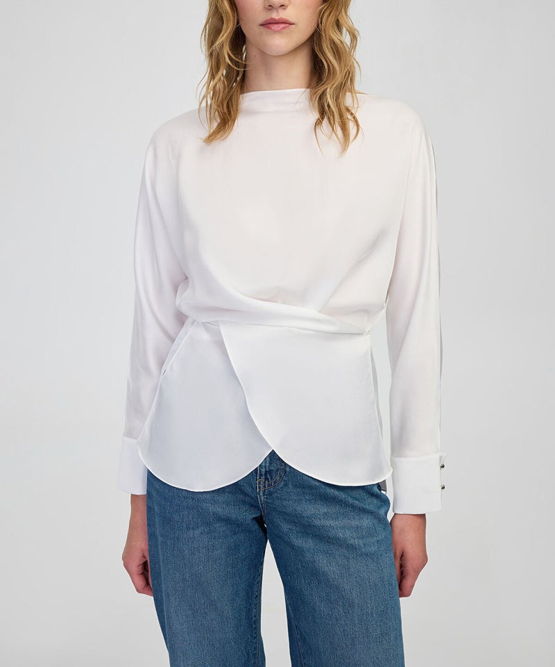Ipekyol Satin-Effect Wrap Blouse - Image 3