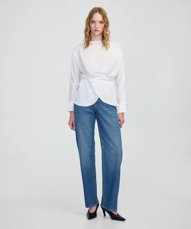 Ipekyol  Satin-Effect Wrap Blouse for Women | Best Price UAE