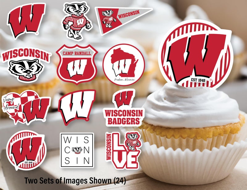 PartyKandy Wisconsin Cupcake Topper Party Supplies for UW Football  Birthday  Graduation Party Decorations (24 Pieces) (Wisconsin Badgers) - Image 2