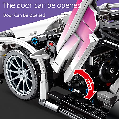 Mesiondy Sports Car Building Blocks Toys Boys or Adults Kits，1:14 MOC Building Set Raceing Car Model,Cars for Boys Age 12-16 8-14，1337 Pieces - Image 5