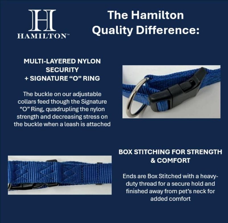 Hamilton Adjustable Nylon Dog Collar for Small Medium Large Dogs, Hot Pink, 1" Wide x 18-26" Neck - Image 3